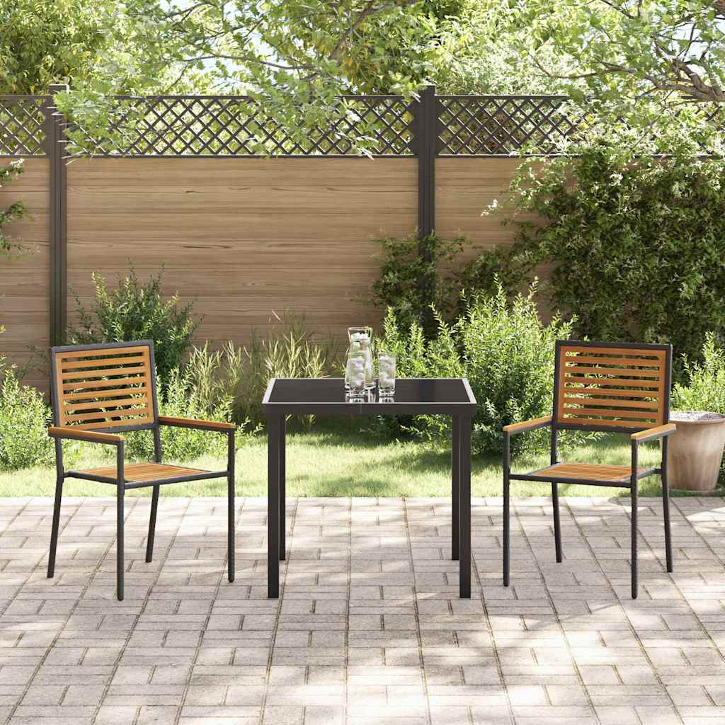 Garten Stapelstühle 2 pcs Braun, Schwarz